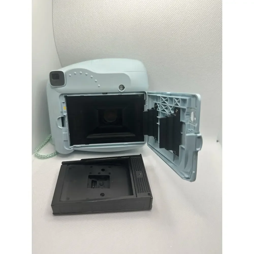 FUJIFILM Instax Mini 8 Blue Instant Film Camera Retro Cam w Strap And Case